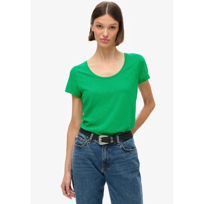 Abbildung von Superdry Scoop NECK Tshirt basic, Damen, Größe: 36, Drop kick green