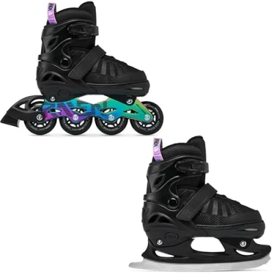 Abbildung von Verstellbare Rollschuhe 2in1 Oxen Schwarz/Neo Chrome