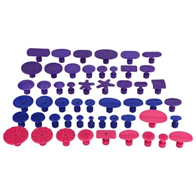 Abbildung von Qiilu Dellen Reparaturset, Puller Tabs Dellen, 52 Stücke Auto Körper Entfernung Ziehen Paintless Dent Repair Tools