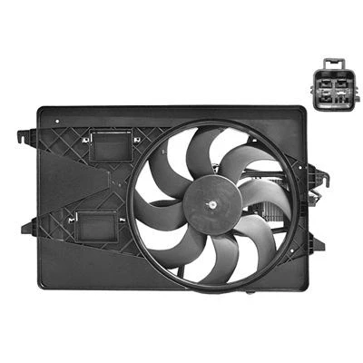 Abbildung von VAN WEZEL 1828747 Lüfter mit Kühlerlüfterrahmen (Zarge) Elektromotor FORD: MONDEO 3 Kombi,