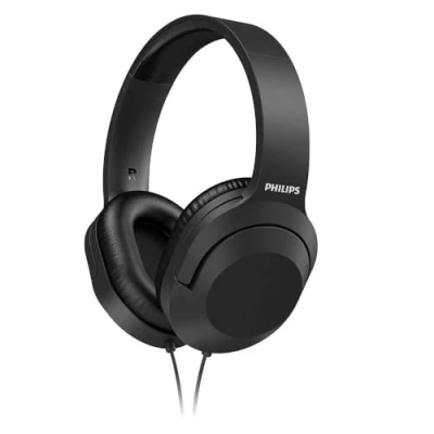 Abbildung von Philips Audio TAH2005BK/00 Over Ear Stereo Kopfhörer mit Kabel (2 m Kabel, 40 mm Neodym Treiber, Passive Geräuschisolierung, Verstellbarer Kopfbügel, Leicht) Schwarz, einheitsgröße
