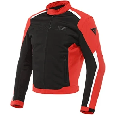 Abbildung von Dainese Hydraflux 2 Air D Dry Jacket, Motorradjacke Sommer mit Abnehmbarem Wasserdichtem Futter, Herren, Schwarz/Lava Rot, 62