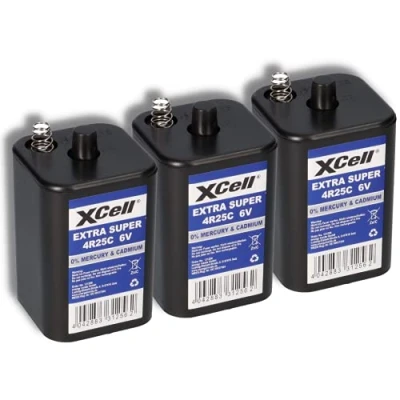 Abbildung von 3X 6V 4R25 Batterie 9500mAh Blockbatterie Baustellenleuchte Blinklampen Handlampen Laternenbatterie AKKUman Set (3er)