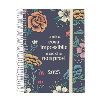 Abbildung von Finocam Kalender Spirale Design Collection 2025 1 Seite für Tag Januar Dezember (12 Monate) Impossible Italienisch