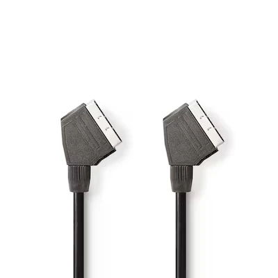Abbildung von Nedis SCART Kabel Stecker Vernickelt 480p 1.50 m Rund PVC Schwarz Label