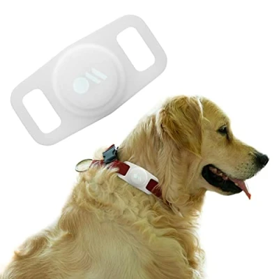 Abbildung von Case Mate Halterung für Apple Air Tags Hundehalsband [Kratzfeste Haustierhalsband Hülle Tag Leuchtend Schützende Hund] Transparent/Im Dunkeln