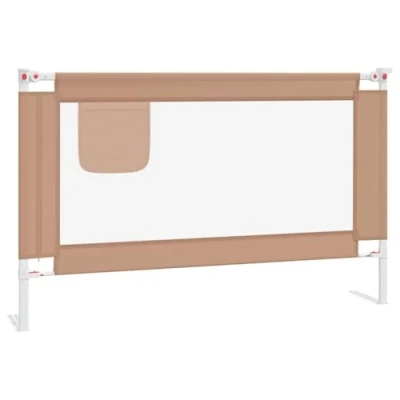Abbildung von vidaXL Kleinkind Bettschutzgitter Bettgitter Kinderbettgitter Babybettgitter Gitter Kinderbett Babybett Rausfallschutz Taupe 120x25cm Stoff