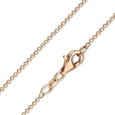 Abbildung von Materia Gliederkette Damen Rosegold Kugelkette fein 1mm K98, Sterlingsilber, rosevergoldet