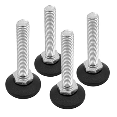 Abbildung von Design61 4X Verstellschraube Justierschraube Ø 38 mm mit verzinkter Stellschraube M12 x 100 (Fuß drehbar)