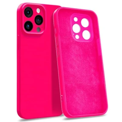Abbildung von MyGadget Hülle kompatibel mit iPhone 15 Pro Max [ 4 Layer Struktur Schutzhülle ] Gummierte Handyhülle Soft Inlay &amp; Hardcase Cover außen Magenta Pink