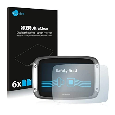 Abbildung von Savvies 6 Stück Schutzfolie für TomTom Rider 400 Displayschutz Folie Ultra Transparent
