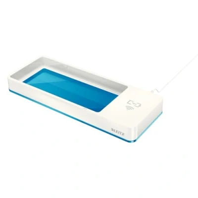 Abbildung von Leitz Stifteschale Wow Duo Colour mit Induktionsladegerät blau metalli