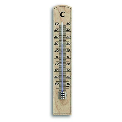 Abbildung von TFA Dostmann Analoges Innenthermometer, hohe Genauigkeit, aus massiven Buchenholz, Braun, L 35 x B 15 H 206 mm