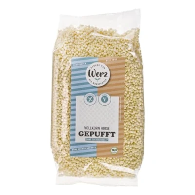 Abbildung von Werz Vollkorn Hirse gepufft ungesüßt, glutenfrei, 10er Pack (10x 125 g Beutel) Bio