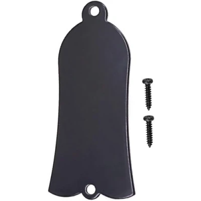 Abbildung von Bell Style Guitar Truss Rod Cover, 2 Holes Metal Cover with Screws,Bell Shaped Fit for Les Paul LP SG Parts Replacement (Black)