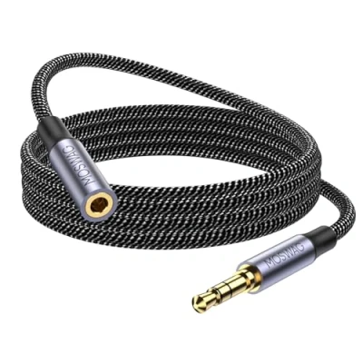 Abbildung von MOSWAG 3.5mm Klinke Verlängerung 5M, 3,5mm Kopfhörer Verlängerungskabel, 3.5 mm Stereo Aux Verlängerungs Kabel mit Vergoldetem Stecker Kompatibel Phone oder Smartphones,Kopfhörer,Media Player