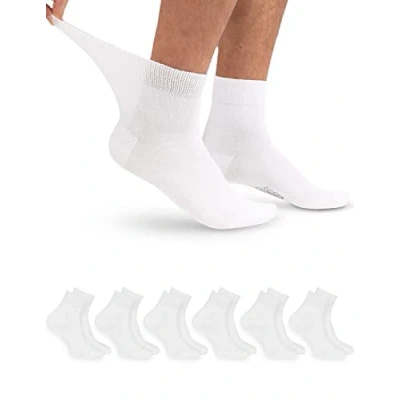 Abbildung von OCERA 6 Paar Diabetiker Kurzschaft Socken für Damen und Herren, ohne drückenden Gummibund Weiss Gr. 47 50