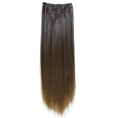 Abbildung von CAISHA XL 60cm 7 Teile Set CLIP IN EXTENSIONS Jenny Haarverdichtung Haarverlängerung Glatt Ombré Braun Mix CE22