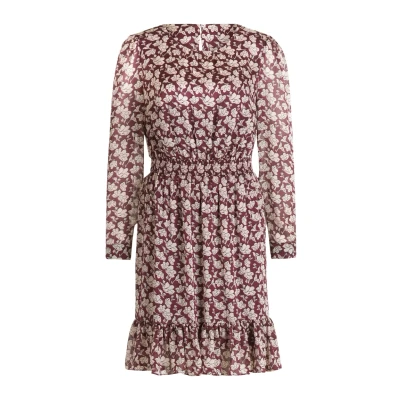Abbildung von Cartoon RÜSCHEN Freizeitkleid, Damen, Größe: 34, Dark red cream