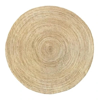 Abbildung von HAMID Jute Teppich Rund, Alhambra Handgewebt 100% Naturfaser de Jute, Wohnzimmer, Schlafzimmer, Flurteppich, Dekoration, Farbe Natur, (250x250cm)