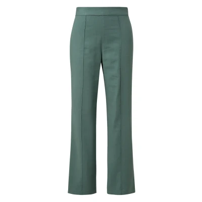 Abbildung von comma casual identity Regular MIT Reissverschluss Stoffhose, Damen, Größe: 34x32, Dunkles salbeigrün