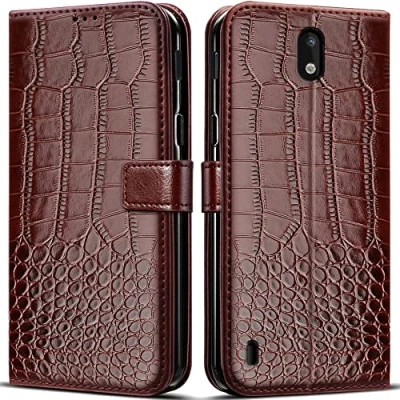 Abbildung von PKQTOP Hülle für Nokia 1.3 Handyhülle,Klappbar Tasche Case,Standfunktion,Kartenfach,Silikon Bumper,Stoßfeste Schutzhülle Cover