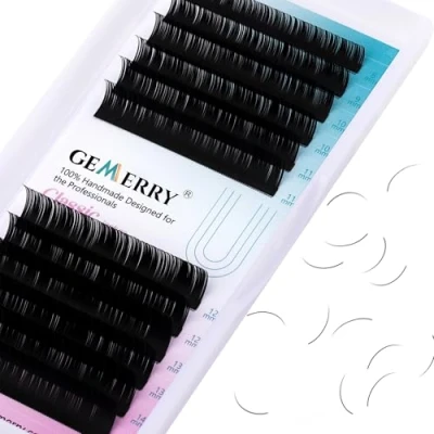 Abbildung von Einzelwimpern Klassische Wimpern 1:1 für Wimpernverlängerung Stärke 0,20mm d curl 8 14mm mix 12 Wimpernstreifen Eyelash Extension (0.20 14mm)