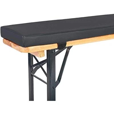 Abbildung von TexDeko Bierbankauflage (Mini 110cm) gepolstert für Bierzeltgarnitur 110x25x4cm XL Polsterung Biertisch Auflage (Kunstleder, Anthrazit)