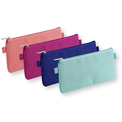 Abbildung von Clairefontaine 8479C Schlampermäppchen Basic (flach, 22 x 11cm, aus Textil, robust und praktisch) 1 Stück farbig sortiert