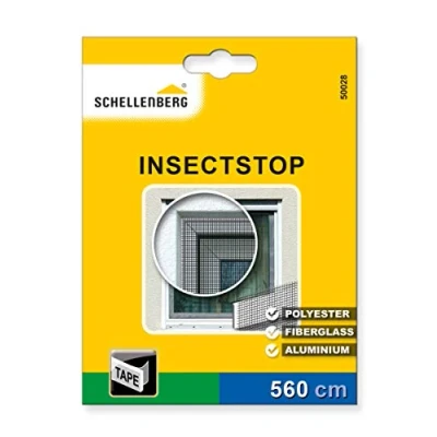 Abbildung von SCHELLENBERG Klett Klebeband &quot;für Fliegengitter Fenster aus Polyester , Fibergas u. Aluminiumgewebe&quot;, Befestigungsband 5,6 m Länge, individuell zuschneidbar