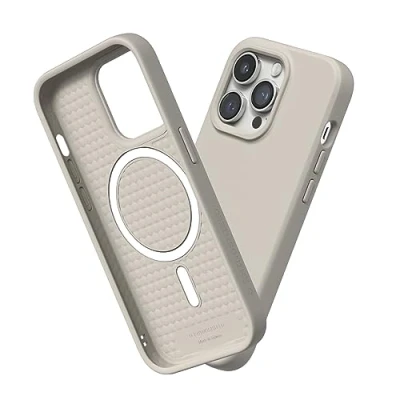 Abbildung von RhinoShield Case kompatibel mit [iPhone 14 Pro] SolidSuit MagSafe Stoßdämpfende &amp; schlanke Schutzhülle Premium Finish 3.5 Meter Fallschutz Sandbeige