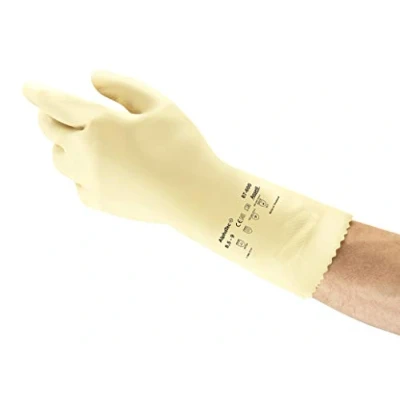 Abbildung von Ansell AlphaTec 87 600 Chemikalienschutz Handschuhe, Mehrzweck Arbeitshandschuhe, Chemisch Beständig, Gute Fingerbeweglichkeit und Tastsensibilität, Größe XL (12 Paar), Weiß