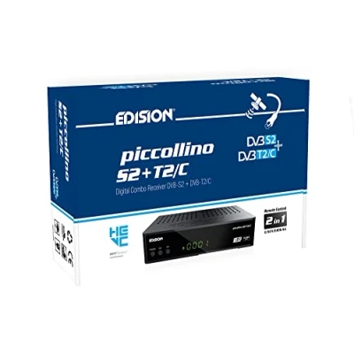 Abbildung von Edision PICCOLLINO S2+T2/C Combo Receiver H.265/HEVC (DVB S2, DVB T2, C) Full HD USB schwarz