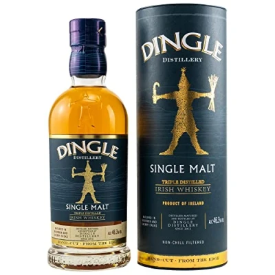 Abbildung von Dingle Single Malt Irish Whiskey I Triple Distilled 46,3% Vol. 700 ml in Geschenkbox Geschmack von Karamell und feiner Eichenwürze