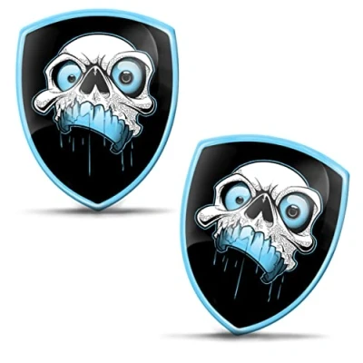 Abbildung von Biomar Labs 2 x Aufkleber 3D Gel Silikon Schädel Totenkopf Stickers Autoaufkleber Auto Motorrad Fahrrad Fenster Telefon Laptop PC Tablet Tür KS 104
