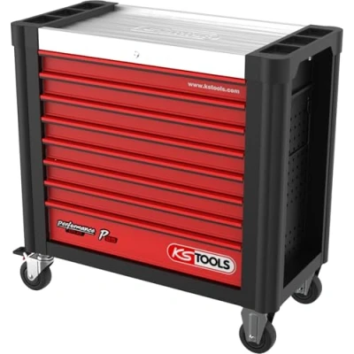 Abbildung von KS Tools 873.3008 PERFORMANCEplus P25 SCHWARZ/ROT Werkstattwagen mit 8 Schubladen