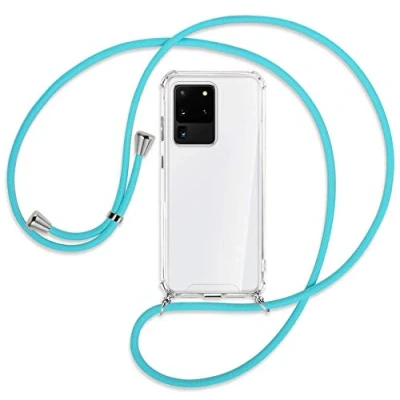 Abbildung von mtb more energy® Handykette kompatibel mit Samsung Galaxy S20 Ultra (SM G988, 6.9&#039;&#039;) türkis Smartphone Hülle zum Umhängen Anti Shock Strong TPU Case