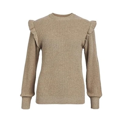 Abbildung von Object Objmalena L/S Ruffel NOOS Strickpullover, Damen, Größe: XL, Fossil