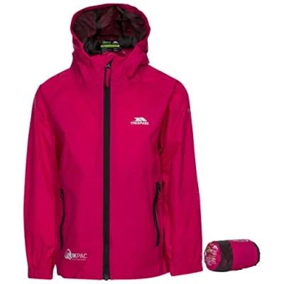 Abbildung von Trespass Qikpac Jacket, Sasparilla, 3/4, Kompakt Zusammenrollbare Wasserdichte Jacke für Kinder / Unisex Mädchen und Jungen, 3 4 Jahre, Rosa Pink