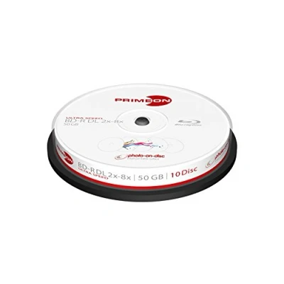 Abbildung von PRIMEON BD R DL 50GB/2 8x Cakebox (10 Disc) photo on disc, Inkjet Full Size Printable Surface