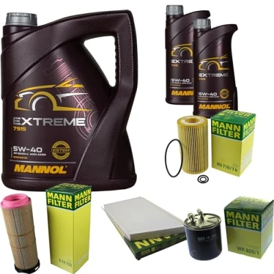 Abbildung von MANNOL 7L Extreme 5W 40 Motor Öl+MANN FILTER Mercedes C Klasse T Model S203 C220