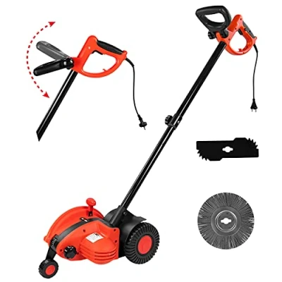 Abbildung von Grafner Elektro Rasentrimmer 2in1 Rasenkantenschneider und Fugenbürste RK10874, 19 cm Arbeitsbreite Messer, Teleskopstange 3 fach einstellbare Schnitttiefe Kabelzugentlastung