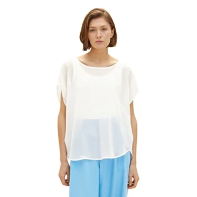 Abbildung von TOM TAILOR Damen 1037408 T Shirt, 10315 Whisper White, XL