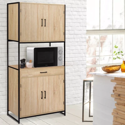 Abbildung von IDMarket Küchenanrichte, 80 cm, 4 Türen, Industriedesign + Schublade