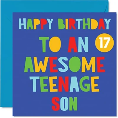 Abbildung von Stuff4 Lustige Geburtstagskarte zum 17. Geburtstag für den Sohn toller Teenager 17 Happy von Mama oder Papa, Geburtstagsgeschenke, 145 mm x
