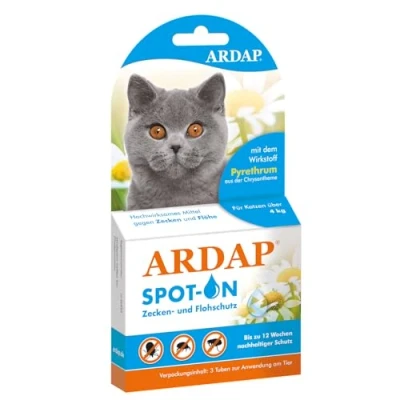 Abbildung von Ardap Insektenspray Spot On für Katzen über 4 kg 3 x 0.8 ml