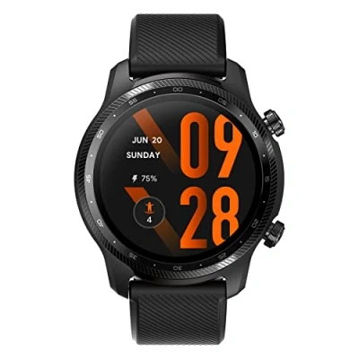 Abbildung von Ticwatch Pro 3 Ultra GPS Smartwatch Qualcomm SDW4100 und Mobvoi Dual Processor System Wear OS Smart Watch für Männer Blutsauerstoff IHB AFiB Erkennung Ermüdungsbewertung 45 Tage Batterie, Schwarz