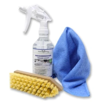 Abbildung von PandaCleaner Bio Sneaker Reiniger 500ml Reinigungsset Schuhputzset Pflege &amp; gründliche Reinigung für den ganzen Schuh Materialschonend Effktiv (Set 3 tlg.)