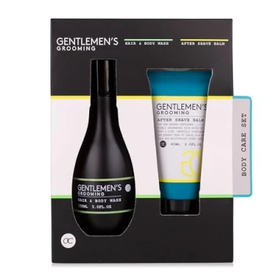 Abbildung von Accentra Geschenkset GENTLEMEN&#039;S GROOMING, inkl. 150ml Hair &amp; Bodywash, 60ml After Shave Balm, Duft: Cool Mint Lime schwarz/weiß/mint