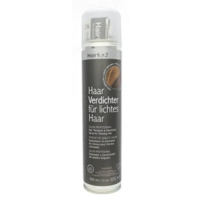 Abbildung von Hairfor2 Haarverdichtungsspray gegen lichtes Haar Haarpuder Streuhaar Haarauffüller Haarausfall Haarverdichter (300ml, Hellbraun)